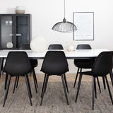 Jídelní stůl Jimmy, černá bílá HPL+polární plastová jídelní židle, černé nohy Černý plast_6
