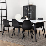 Jídelní stůl Jimmy, černá bílá HPL+polární plastová jídelní židle, černé nohy Černý plast_6