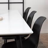 Jídelní stůl Jimmy, černá bílá HPL+polární plastová jídelní židle, černé nohy Černý plast_6