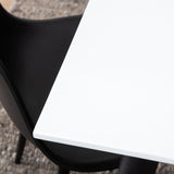 Jídelní stůl Jimmy, černá bílá HPL+polární plastová jídelní židle, černé nohy Černý plast_6