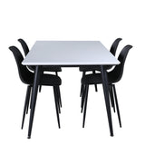Jídelní stůl Jimmy, černá bílá HPL+polární plastová jídelní židle, černé nohy Černý plast_4