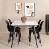 Jídelní stůl Jimmy, černá bílá HPL+polární plastová jídelní židle, černé nohy Černý plast_4