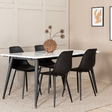 Jídelní stůl Jimmy, černá bílá HPL+polární plastová jídelní židle, černé nohy Černý plast_4