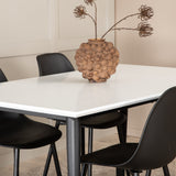Jídelní stůl Jimmy, černá bílá HPL+polární plastová jídelní židle, černé nohy Černý plast_4