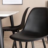 Jídelní stůl Jimmy, černá bílá HPL+polární plastová jídelní židle, černé nohy Černý plast_4