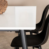 Jídelní stůl Jimmy, černá bílá HPL+polární plastová jídelní židle, černé nohy Černý plast_4