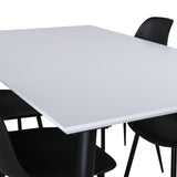 Jídelní stůl Jimmy, černá bílá HPL+polární plastová jídelní židle, černé nohy Černý plast_4