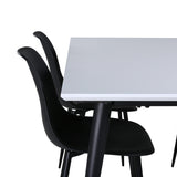 Jídelní stůl Jimmy, černá bílá HPL+polární plastová jídelní židle, černé nohy Černý plast_4