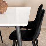 Jídelní stůl Jimmy , černá bílá HPL+jídelní židle Polar , černé nohy Black Velvet (ers√§tter 19902,888)_4