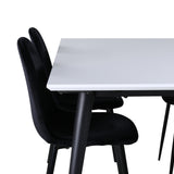 Jídelní stůl Jimmy , černá bílá HPL+jídelní židle Polar , černé nohy Black Velvet (ers√§tter 19902,888)_4