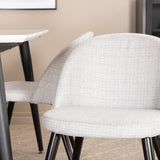 Jídelní stůl Jimmy , černá bílá HPL + sametová jídelní křeslo , černé nohy , světle šedá látka_4