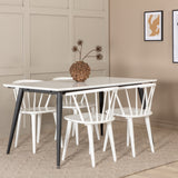 Jídelní stůl Jimmy, černá bílá HPL+jídelní židle Bobby Windsor, bílá_4