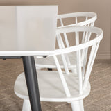 Jídelní stůl Jimmy, černá bílá HPL+jídelní židle Bobby Windsor, bílá_4