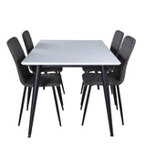 Jídelní stůl Jimmy, černá bílá židle HPL+Windu Lyx židle, černá šedá mikrovlákno_4