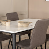 Jídelní stůl Jimmy, černá bílá židle HPL+Windu Lyx židle, černá šedá mikrovlákno_4