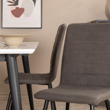 Jídelní stůl Jimmy, černá bílá židle HPL+Windu Lyx židle, černá šedá mikrovlákno_4