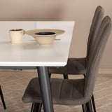 Jídelní stůl Jimmy, černá bílá židle HPL+Windu Lyx židle, černá šedá mikrovlákno_4