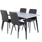 Jídelní stůl Jimmy, černá bílá židle HPL+Windu Lyx židle, černá šedá mikrovlákno_4