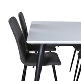 Jídelní stůl Jimmy, černá bílá židle HPL+Windu Lyx židle, černá šedá mikrovlákno_4