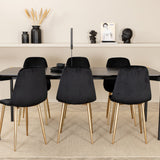 Jídelní stůl Pelle, černá černá Černá+Polar jídelní židle, černá mosaz_6