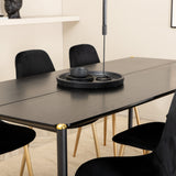 Jídelní stůl Pelle, černá černá Černá+Polar jídelní židle, černá mosaz_6