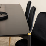 Jídelní stůl Pelle, černá černá Černá+Polar jídelní židle, černá mosaz_6