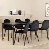 Jídelní stůl Pelle , Černá černá Černá+Polar jídelní židle , Černé nohy Black Velvet (ers√§tter 19902,888)_6