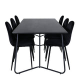 Jídelní stůl Petra , černá černá dýha+jídelní židle Polar , černé nohy Black Velvet (ers√§tter 19902,888)_6