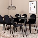 Jídelní stůl Petra , černá černá dýha+jídelní židle Polar , černé nohy Black Velvet (ers√§tter 19902,888)_6