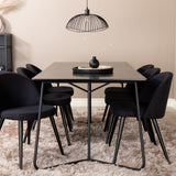 Jídelní stůl Petra, černá černá dýha+sametová jídelní židle, černé nohy, černá látka_6