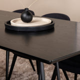 Jídelní stůl Petra, černá černá dýha+sametová jídelní židle, černé nohy, černá látka_6