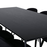 Jídelní stůl Petra, černá černá dýha+sametová jídelní židle, černé nohy, černá látka_6