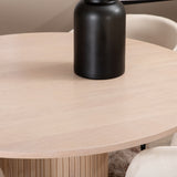 Bianca kulatý jídelní stůl , White Wash Černá dýha + židle Berit , Black Beige Velvet_4