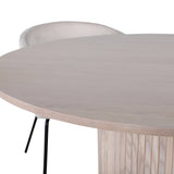 Bianca kulatý jídelní stůl , White Wash Černá dýha + židle Berit , Black Beige Velvet_4