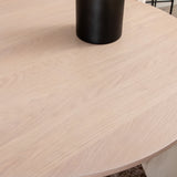 Bianca kulatý jídelní stůl , White Wash Černá dýha + židle Berit , Black Beige Velvet_4
