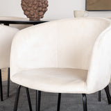 Jídelní stůl Dipp - 115 cm - černá dýha / celé černé nohy + židle Berit - černá / béžová Velvet_4