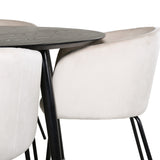 Jídelní stůl Dipp - 115 cm - černá dýha / celé černé nohy + židle Berit - černá / béžová Velvet_4