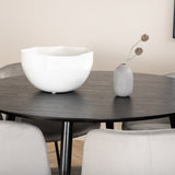 Jídelní stůl Dipp - 115 cm - černá dýha / celé černé nohy + židle Berit - černá / světle šedá Velvet_4