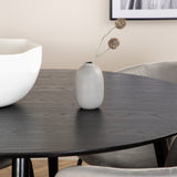 Jídelní stůl Dipp - 115 cm - černá dýha / celé černé nohy + židle Berit - černá / světle šedá Velvet_4