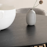 Jídelní stůl Dipp - 115 cm - černá dýha / celé černé nohy + židle Berit - černá / světle šedá Velvet_4