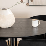 Jídelní stůl Dipp - 115 cm - černá dýha / celé černé nohy + židle Berit - černá / černý samet_4