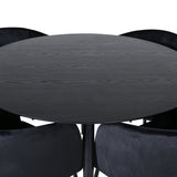 Jídelní stůl Dipp - 115 cm - černá dýha / celé černé nohy + židle Berit - černá / černý samet_4