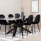 Jídelní stůl Piazza, černá šedá dýha+polární jídelní židle, černé nohy Black Velvet (ers√§tter 19902,888)_6