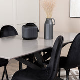 Jídelní stůl Piazza, černá šedá dýha+polární jídelní židle, černé nohy Black Velvet (ers√§tter 19902,888)_6