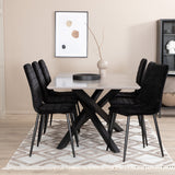 Jídelní stůl Piazza, černá šedá dýha + židle Windu Lyx, černá černá Velvet_6