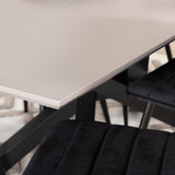 Jídelní stůl Piazza, černá šedá dýha + židle Windu Lyx, černá černá Velvet_6