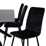 Jídelní stůl Piazza, černá šedá dýha + židle Windu Lyx, černá černá Velvet_6