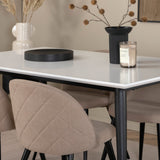 Jídelní stůl Jimmy – černá/bílá židle HPL+sametové stehy – černá/béžová látka (polyesterové prádlo)_4