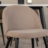 Jídelní stůl Jimmy – černá/bílá židle HPL+sametové stehy – černá/béžová látka (polyesterové prádlo)_4