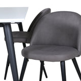 Jídelní stůl Jimmy – černá/bílá židle HPL+sametové stehy – černá/šedá mikrovlákno_4